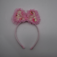 Pul İşlemeli Pembe Fiyonk Çocuk Tacı