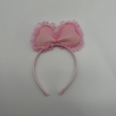 Pul İşlemeli Pembe Fiyonk Çocuk Tacı