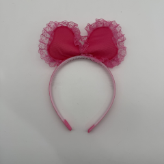 Pul İşlemeli Fuşya Fiyonk Çocuk Tacı