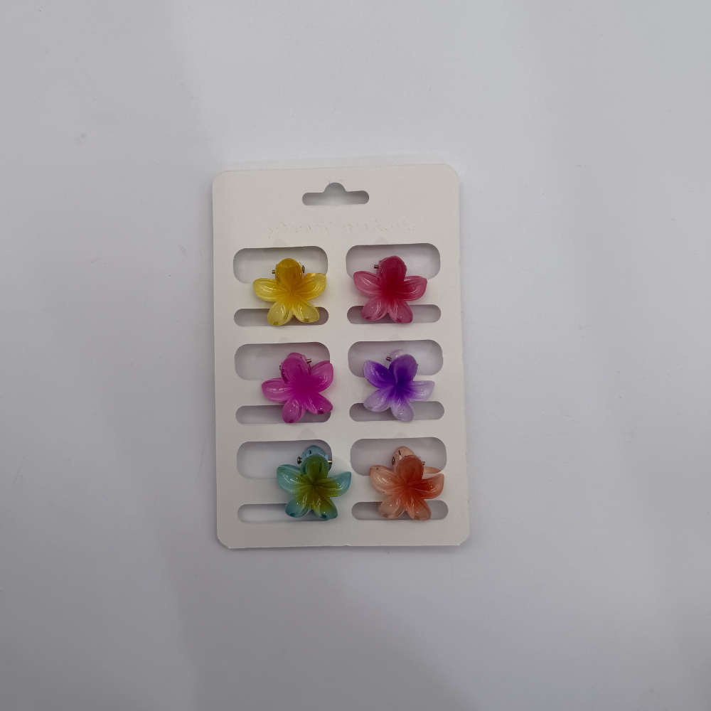 Çiçek Figürlü Mini Mandal Toka 6’lı Set