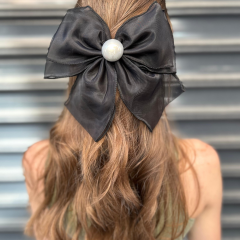 İncili Siyah Kurdela Toka