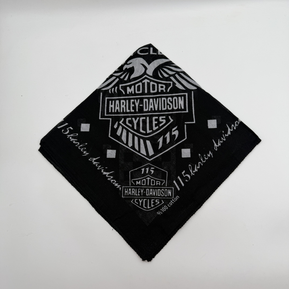 Motor Tutkusu Temalı Siyah Bandana Fular