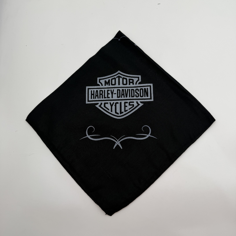 Motor Tutkusu Temalı Siyah Bandana Fular