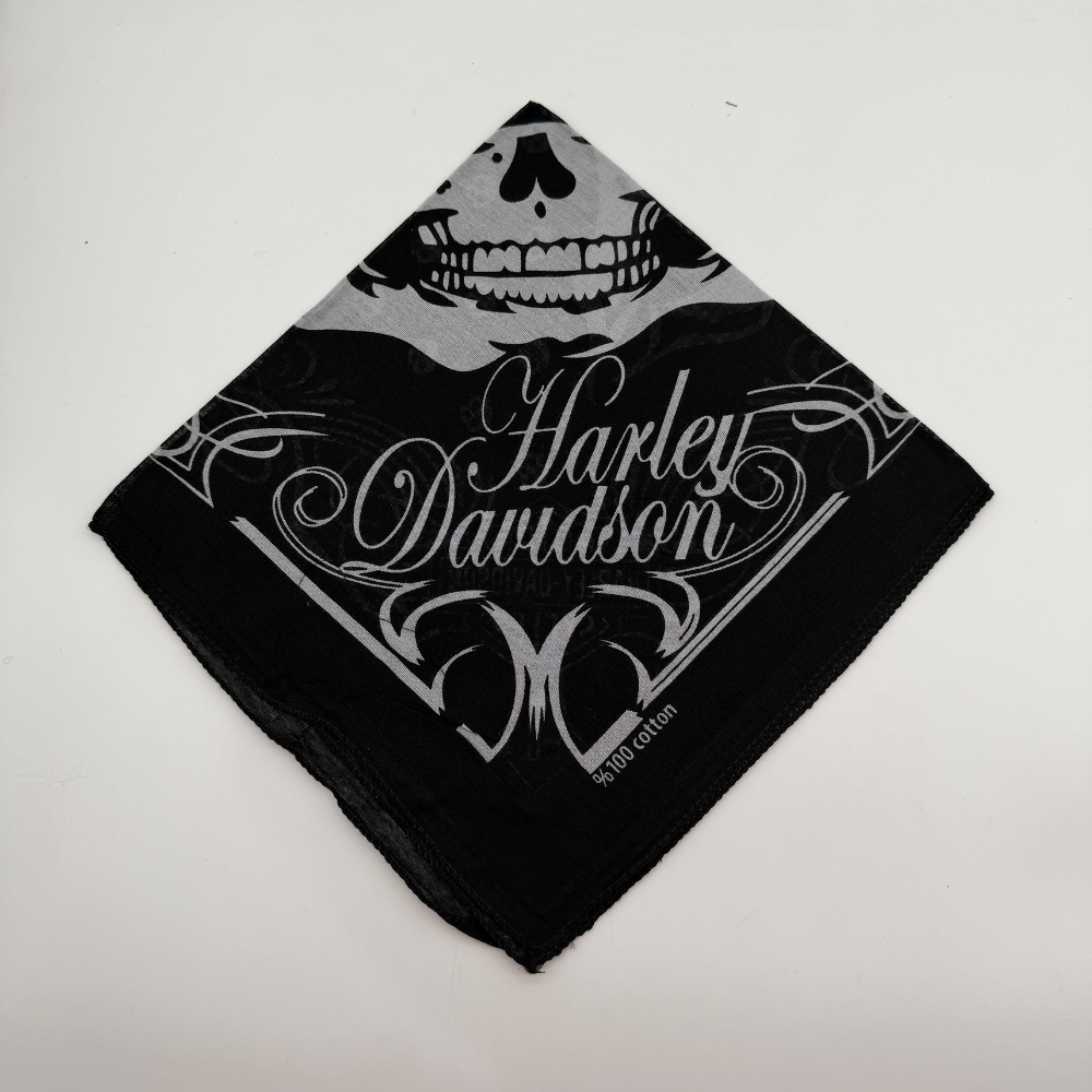 Motor Tutkusu Temalı Siyah Bandana Fular