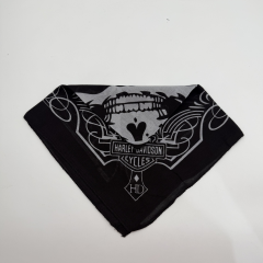 Kuru Kafa ve Motor Temalı Siyah Bandana Fular