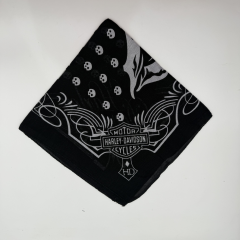 Kuru Kafa ve Motor Temalı Siyah Bandana Fular