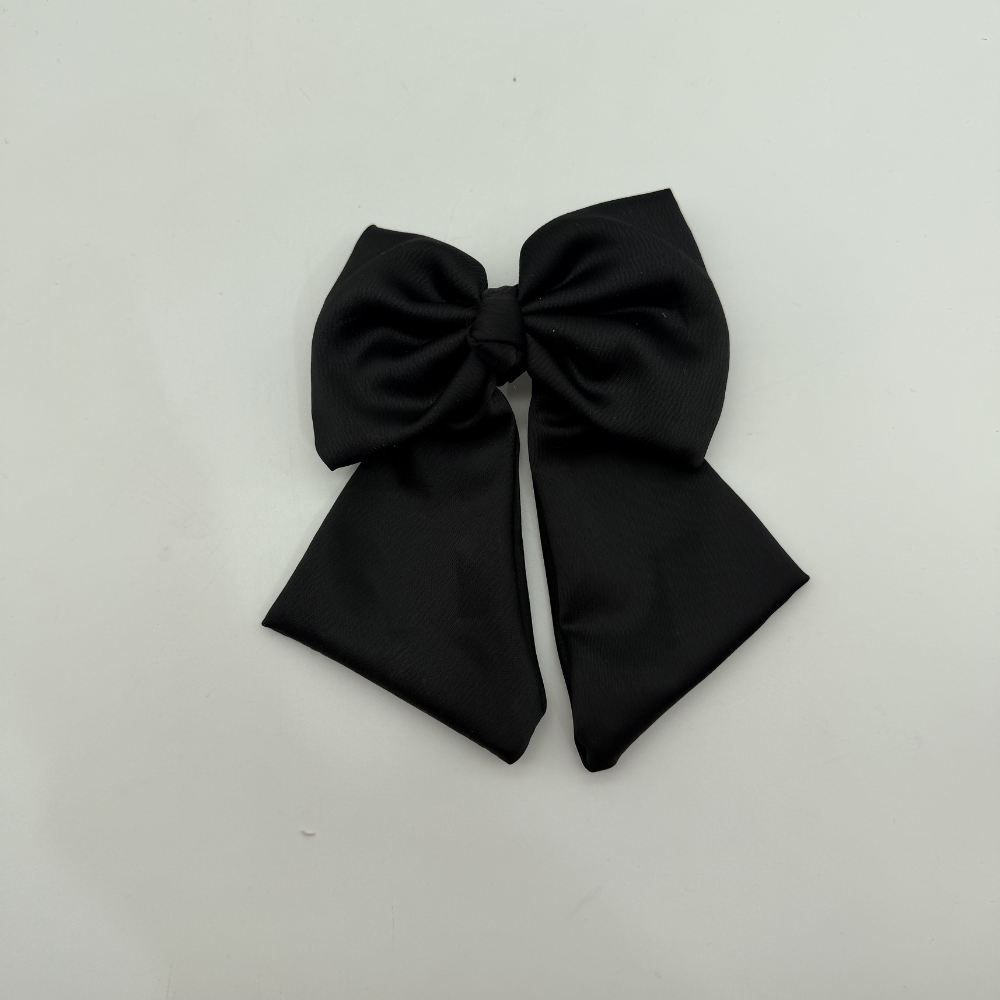 Siyah Saten Görünümlü Fiyonk Saç Tokası