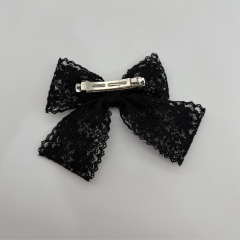 Siyah Dantel Fiyonk Saç Tokası