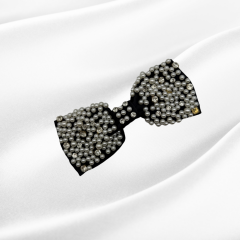 Siyah Büyük Tasarım İnci Taşlı Fiyonk Toka