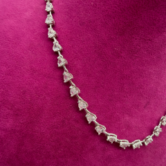 Gümüş Taşlı Model Su Yolu Kolye - 45 CM