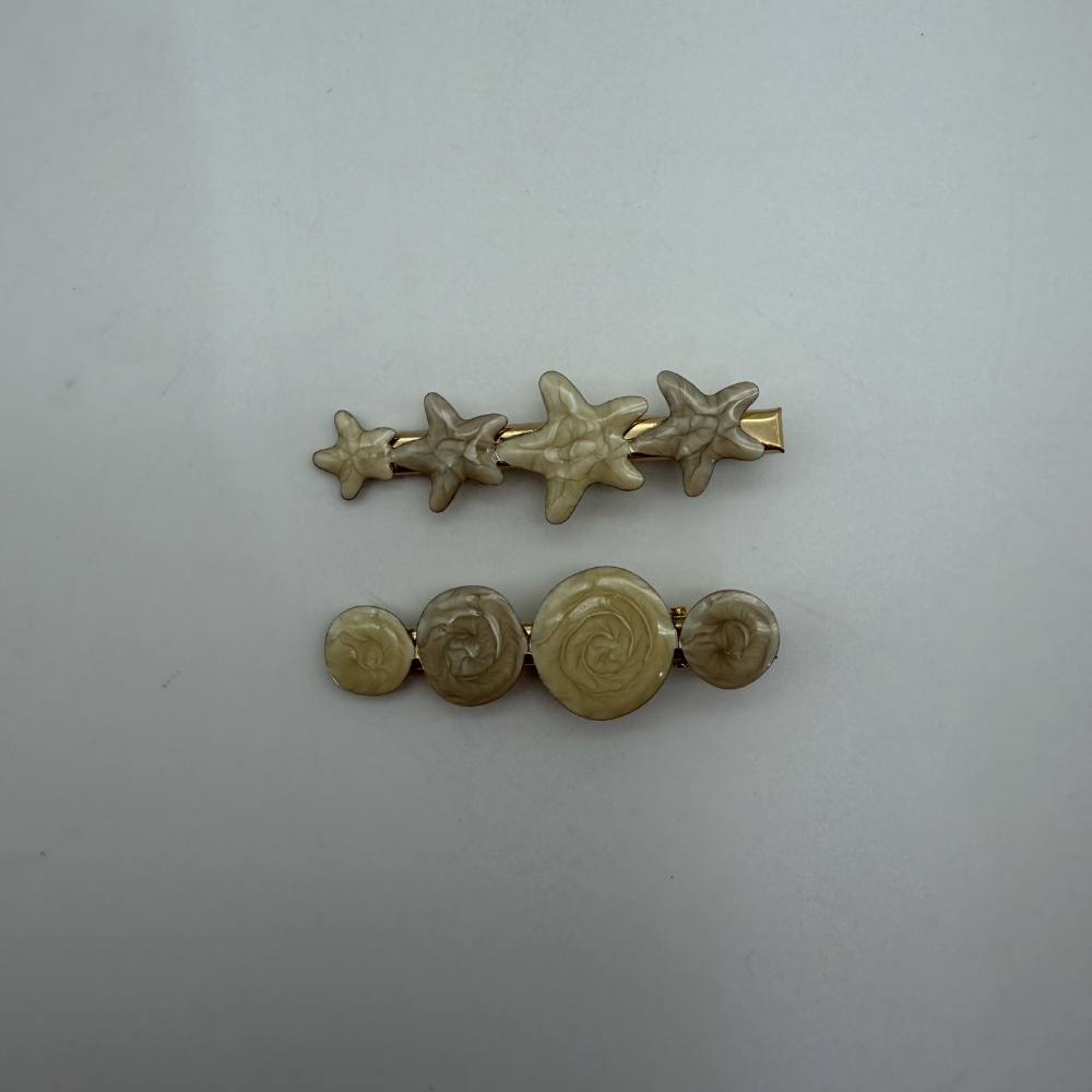 Deniz Yıldızı ve Gül Figürlü 2’li Toka Seti