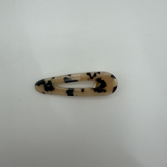 Krem Desenli Çıt Çıt Saç Tokası