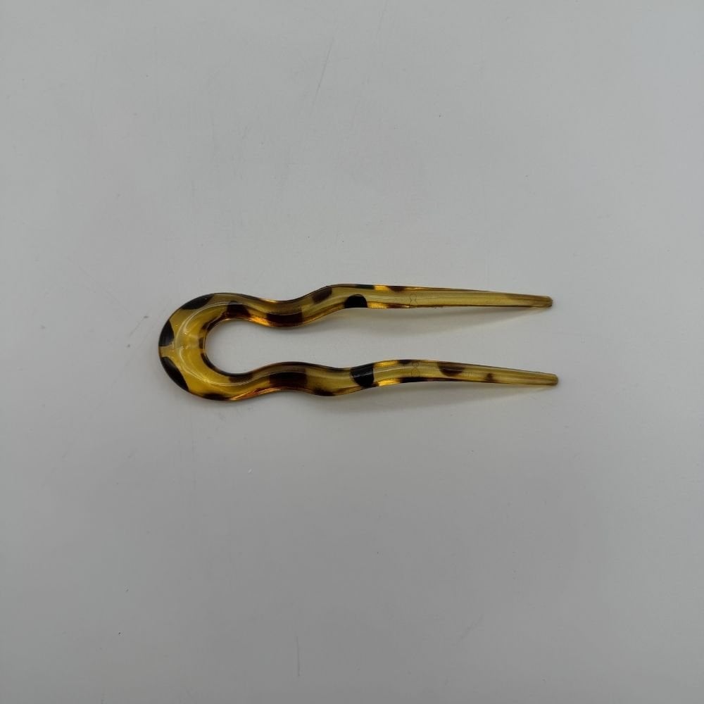 Leopar Desenli Kemik Saç Tokası