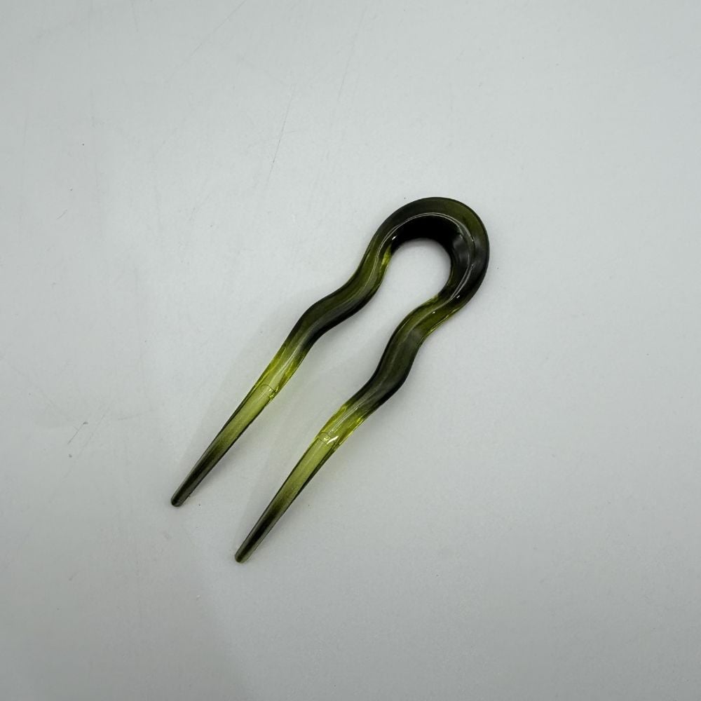 Şeffaf Yeşil Tonlu Kemik Saç Tokası