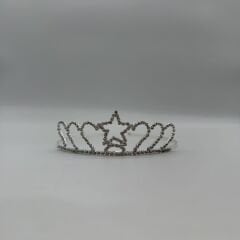 Yıldız ve Kalp Detaylı Taşlı Çocuk Tacı