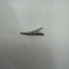 Taş Detaylı Parlak Silver Mandal Saç Tokası