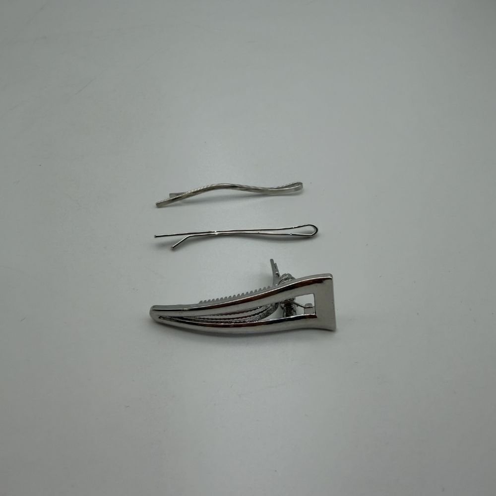 Minimal Metal Saç Tokası & Tel Toka Seti