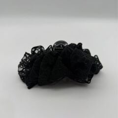 Siyah Dantel Fırfırlı Mandal Toka