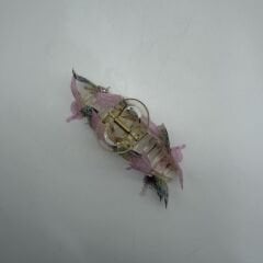 Çiçek Detaylı Transparan Mandal Toka