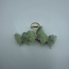 Yeşil Çiçek Detaylı Transparan Mandal Toka