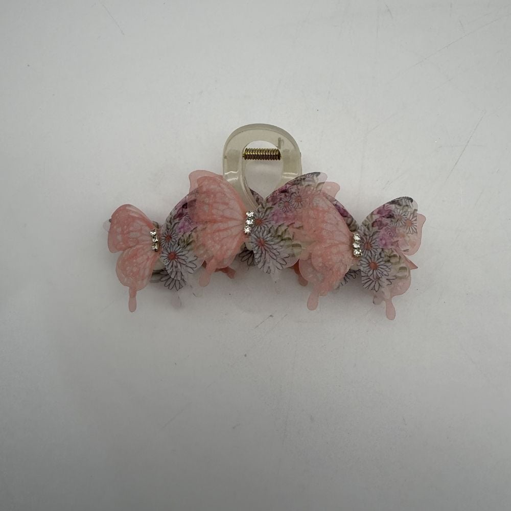 Pembe Kelebek Detaylı Mandal Toka