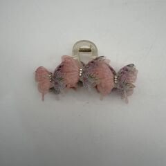 Pembe Kelebek Detaylı Mandal Toka