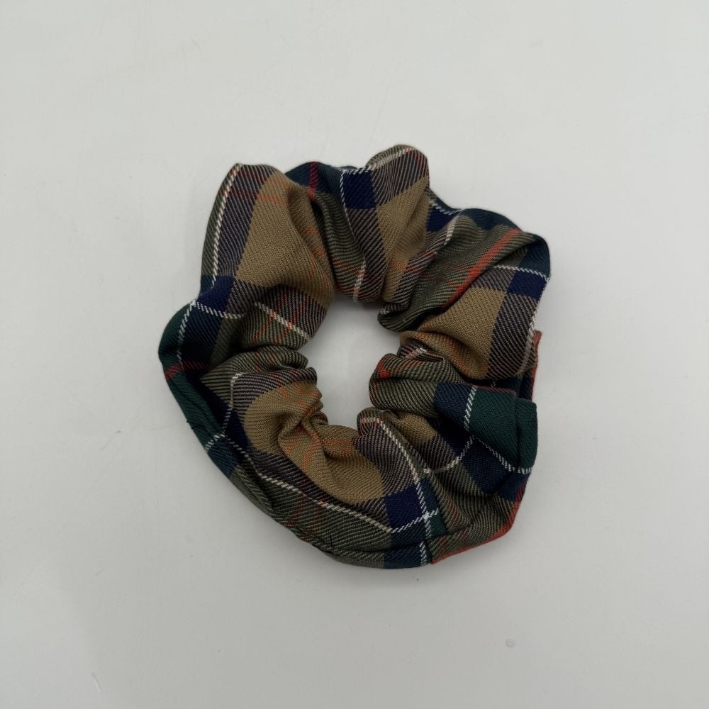 Ekose Desenli Scrunchie Toka