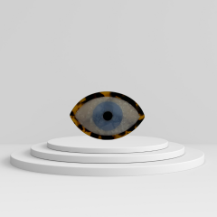 Nazar Boncuklu Mavi Kemik Kadın Toka 6 x 10 cm