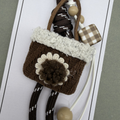 Peluş Detaylı Mini Çanta Figürlü Şeffaf Kartlıklı Anahtarlık