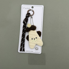 Triko Ayıcık Figürlü Şeffaf Kartlıklı Anahtarlık