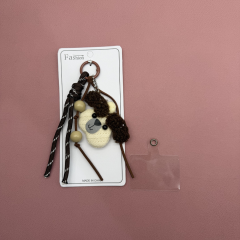 Triko Köpek Figürlü Şeffaf Kartlıklı Anahtarlık