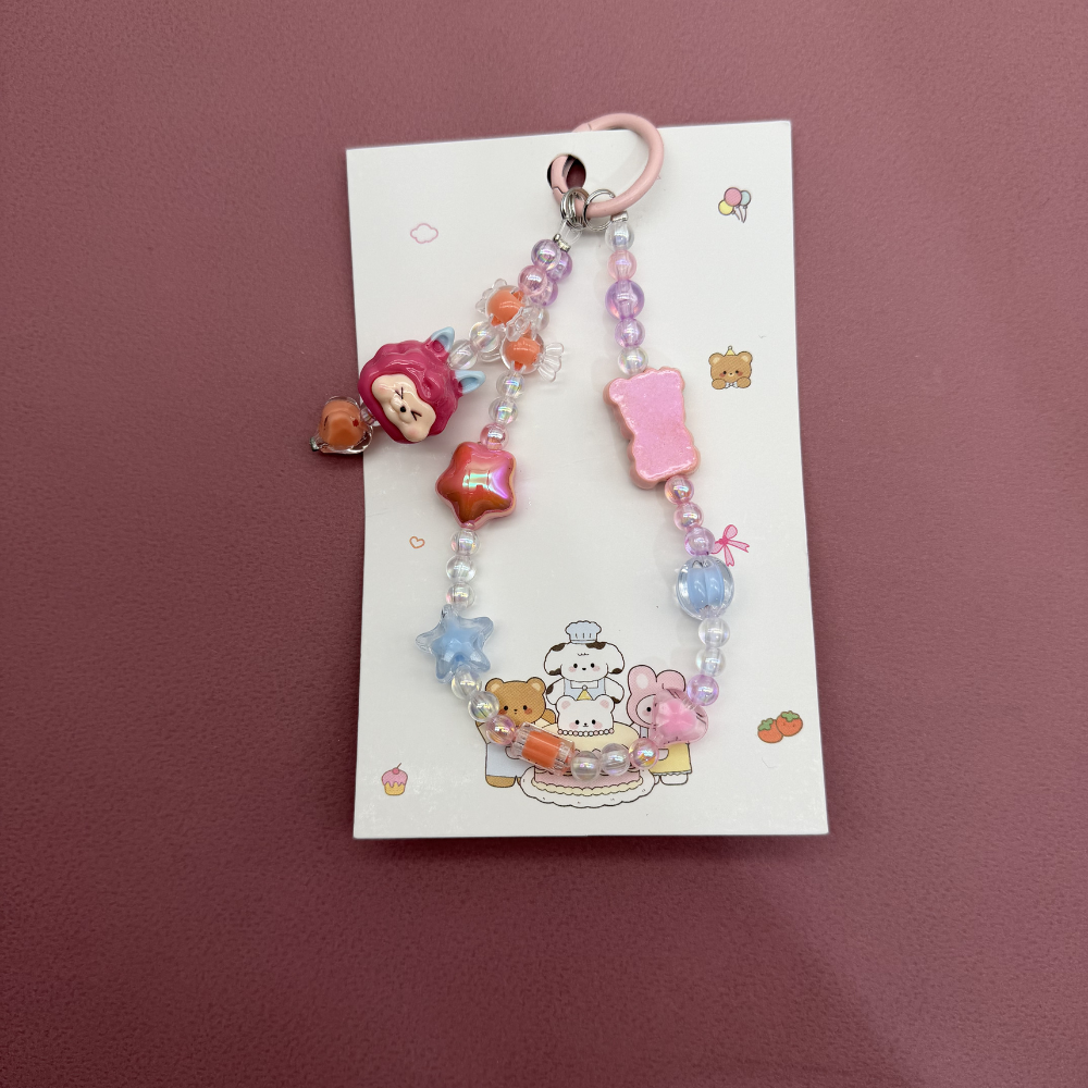 Renkli Boncuk Detaylı Figürlü Anahtarlık