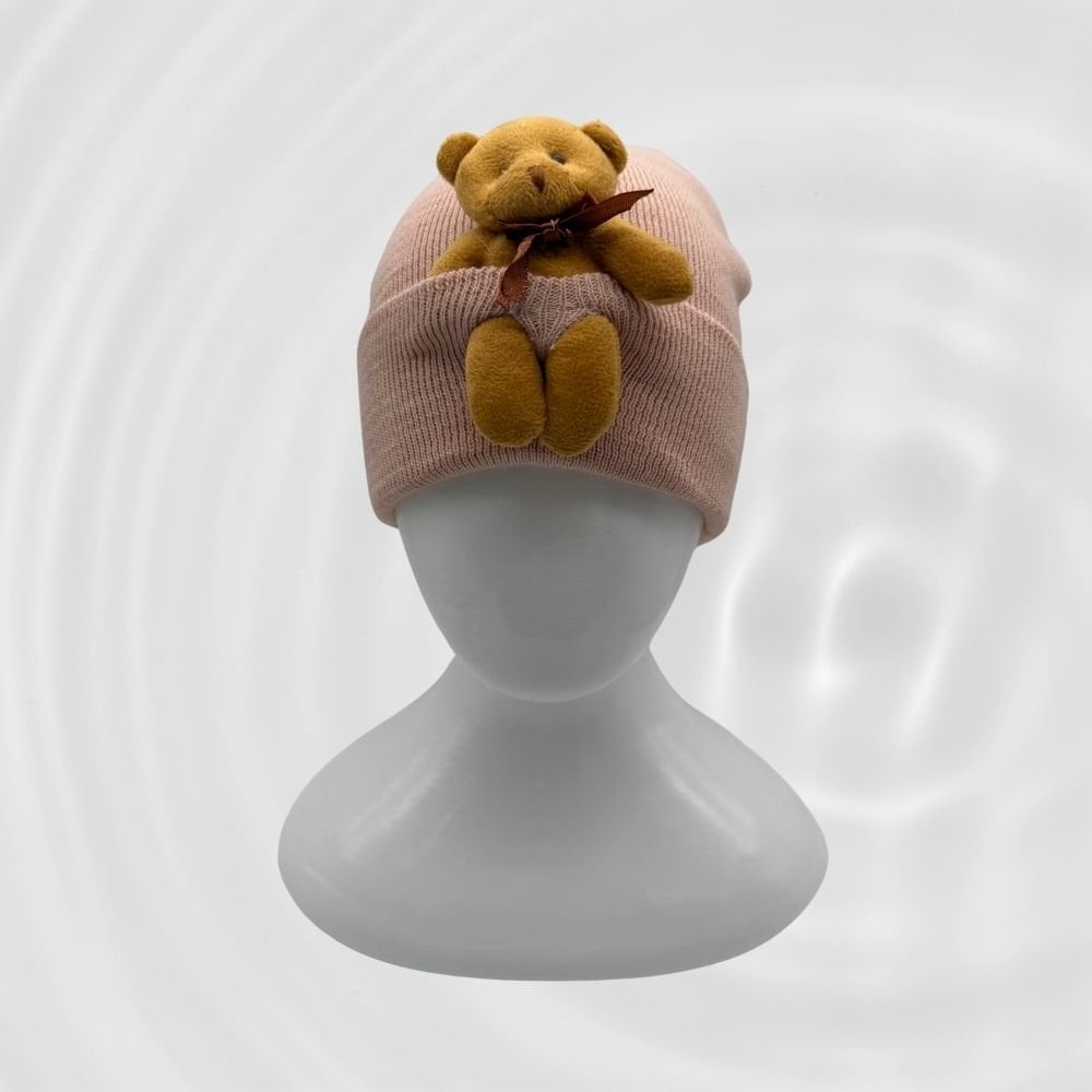 Ayıcık Detaylı Pembe Bere