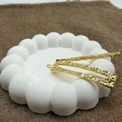 Kabartma Desenli Dikdörtgen Gold Toka