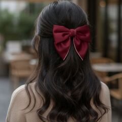 Kırmızı Saten Fiyonk Toka