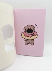 KÖPEK Figürlü Pembe  Renkli En 14 Boy 20 Cm Çizgili Not Defteri
