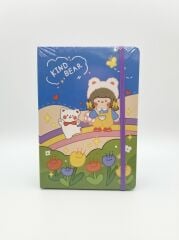 Ayıcık Figürlü Mavi Renkli En 14,5 cm Boy 21 cm Çizgili Defteri