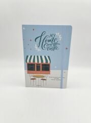 Cafe Figurlü Mavi Renkli En 14,5 cm Boy 20.5 cm Çizgili Defteri