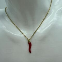 Kırmızı Biber Gold Kolye