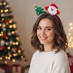 Yılbaşı Ağacı ve Noel Baba Figürlü Taç