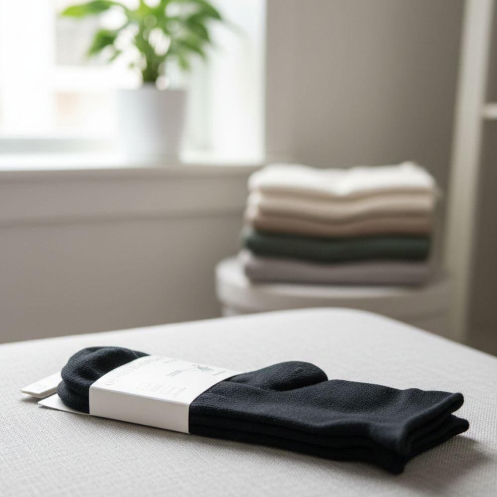 Kadın Siyah Pamuklu Soket Çorap