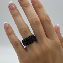 Siyah Çelik Spinner Unisex Yüzük