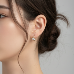 Xuping İri Taşlı Gold Halka Küpe