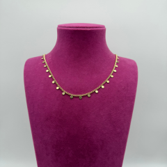 Yuvarlak Pullu Gold Zincir Kolye