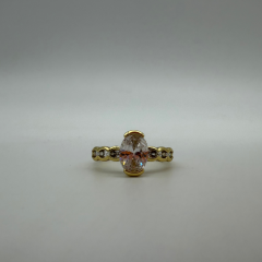 Xuping Çift Oval Taşlı Gold Zarif Yüzük