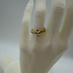 Xuping Çift Oval Taşlı Gold Zarif Yüzük