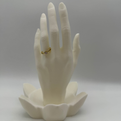 Xuping Siyah Taş Detaylı Gold Tektaş Yüzük