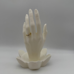 Xuping Siyah Taş Detaylı Oval Üç Taş Gold Zarif Yüzük