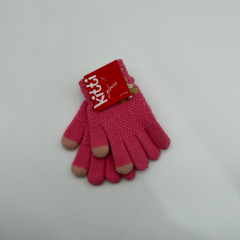 Çocuk Pembe Triko Tavşan Detaylı Eldiven – Dokulu Örgü Tasarımı (3–6 Yaş)