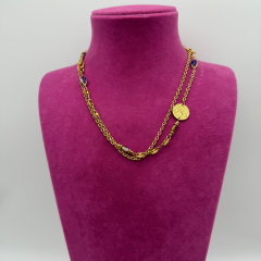 Gold Zincir Madalyon Detaylı Kolye – 90 cm